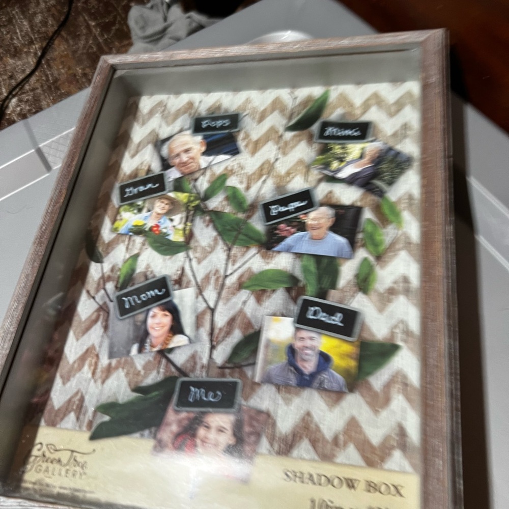Chevron Pattern Shadow Box Frame